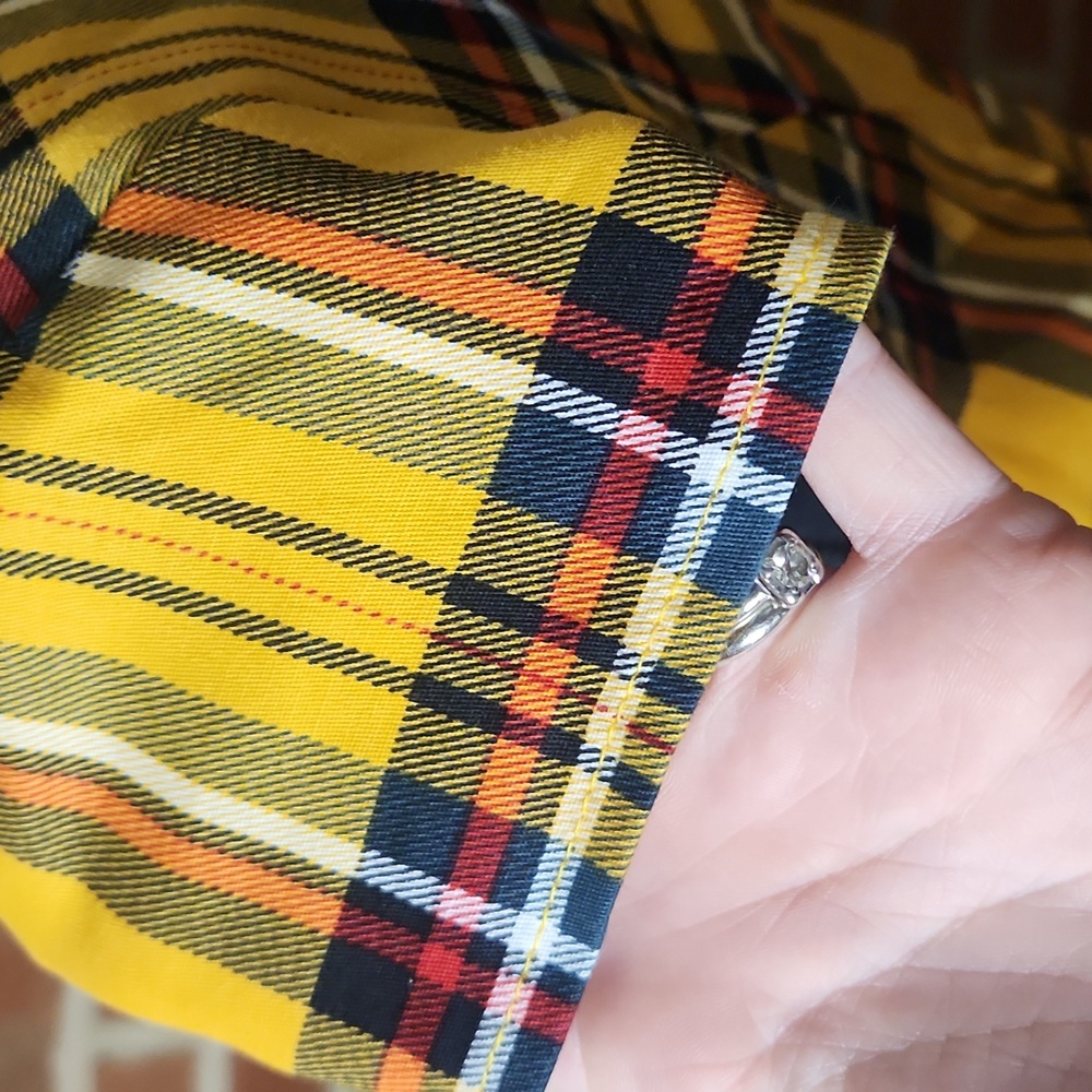 Kingfancy Yellow Plaid Retro Dress, Size Medium - Picture 5 of 8